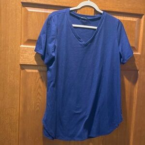 Heimish USA ribbed v neck tee, curved hem - XXL